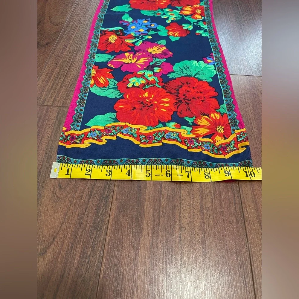 vintage Liz Claiborne floral 100% silk scarf colorful, and vibrant long